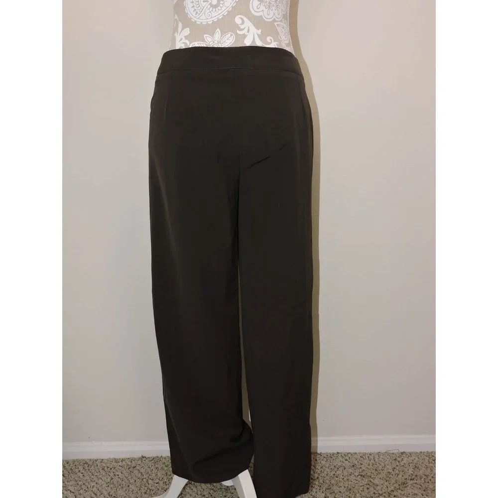 Armani Collezioni Brown Pants Women Slacks Antinea SRL Light Virgin Wool 44 US 8 - Picture 2 of 3